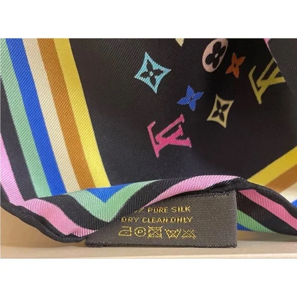 Louis Vuitton Vibrant Multicolor Silk Scarf - Picture 6 of 7
